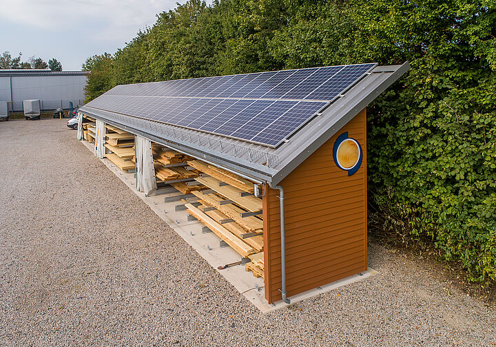 cantilever racking with roof and solar panels